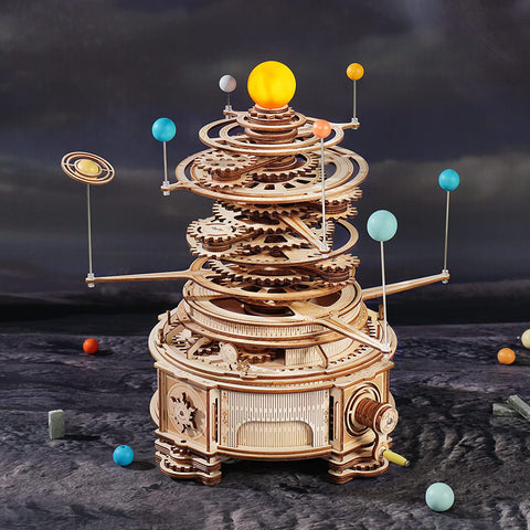 FREE SHIPPING - DIY Rotatable Mechanical Orrery 3D Wooden Puzzle Games