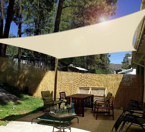 8' X 12' Sun Shade Sails Canopy Rectangle Outdoor Shade Canopy UV Shelter