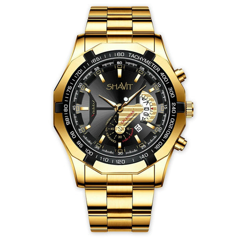 Classic Gold Men Quartz Watch Relojes De Hombre Stainless Steel Business Watches - FREE SHIPPING