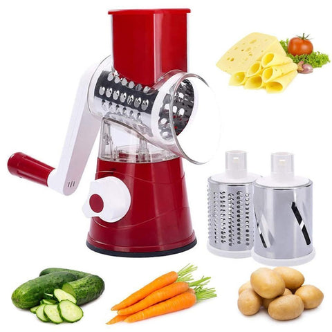 3-in-1 Rotary Food Slicer Chopper Cheese Grater Fruit Vegetable Shredder Cutter - FREE SHIPPING